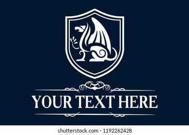 luxurious emblem. shield. griffin