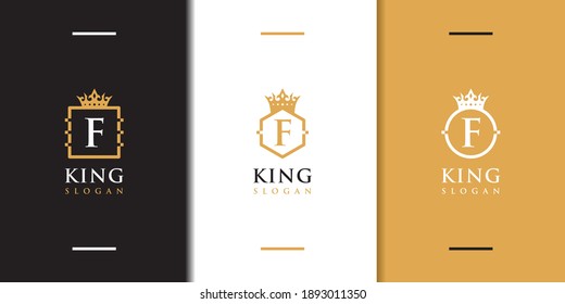 Luxurious f crown logo collection