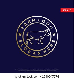 luxurious farm logo. with cow to be the main icon. unique and modern, icon template design