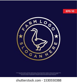 luxurious farm logo. with goose to be the main icon. unique and modern, icon template design