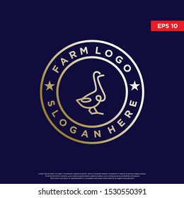 luxurious farm logo. with goose to be the main icon. unique and modern, icon template design