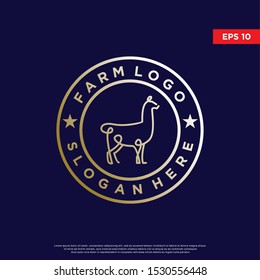 luxurious farm logo. with llama to be the main icon. unique and modern, icon template design