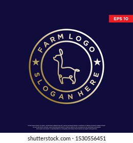 luxurious farm logo. with llama to be the main icon. unique and modern, icon template design