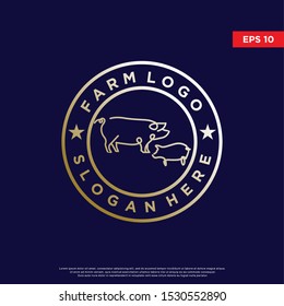 luxurious farm logo. with pig to be the main icon. unique and modern, icon template design