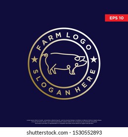 luxurious farm logo. with pig to be the main icon. unique and modern, icon template design