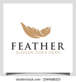 luxurious feather ink icon vector with pen writing for signature, notary story life logo design