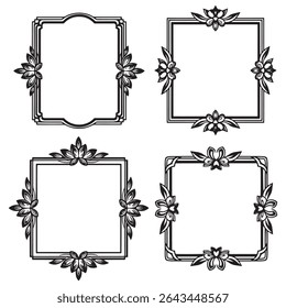 Luxurious Filigree Vintage Decorative Floral Border Vector Collection
