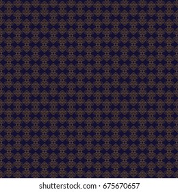 Luxurious floral pattern. Gold and black blue seamless ornament. Graphic modern endless golden line background.