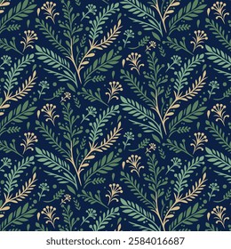 luxurious floral seamless pattern with botanical artwork for digital prints and textile design