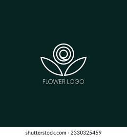 luxurious flower logo. spa, salon, beauty cosmetics brand. flower and leaves logotype - vector