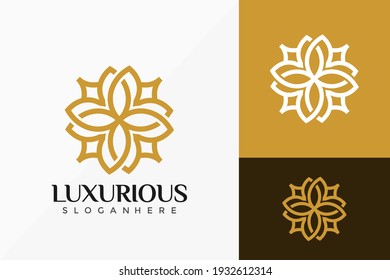 Luxurious Flower Logo Vector Design. Abstract emblem, designs concept, logos, logotype element for template.