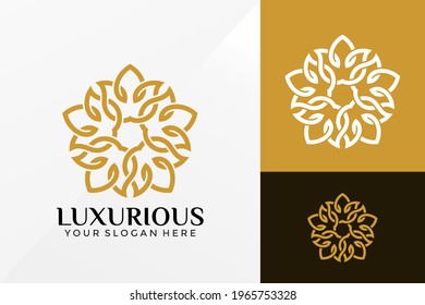 Luxurious Flower Logo Vector Design. Brand Identity emblem, designs concept, logos, logotype element for template.