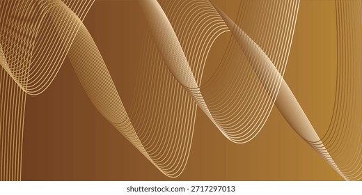 Un fondo abstracto lujoso y fluido, con un enfoque en la estética de líneas armoniosas. Usando tonos de oro, marrón cobre y bronce. Textura de Vector para folletos y carteles.