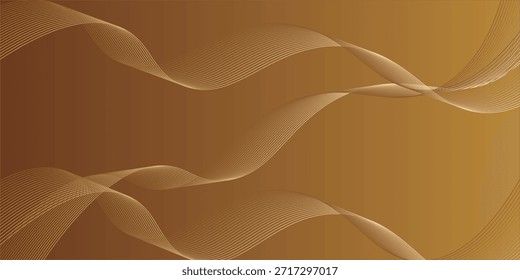 Un fondo abstracto lujoso y fluido, con un enfoque en la estética de líneas armoniosas. Usando tonos de oro, marrón cobre y bronce. Textura de Vector para folletos y carteles.