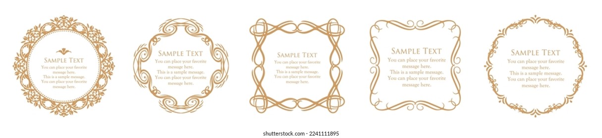 Luxurious forehead design. enclosure design. antique frame.