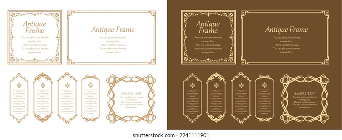 Luxurious forehead design. enclosure design. antique frame.