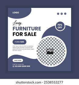  Luxurious furniture sale social media post banner design template or online banner for furniture sale