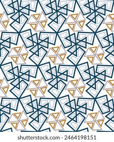 Patrón sin fisuras de contorno geométrico de lujo. Ilustración vectorial para impresión, tela, cubierta, embalaje, decoración de interiores, decoración de blog y otros proyectos.
