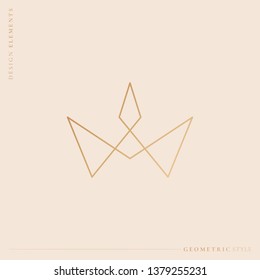 Luxurious geometric crown design vector