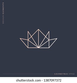 Luxurious geometric crown design vector