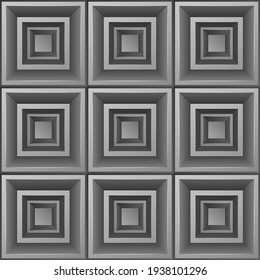 Luxurious geometric design in gray and black. 3d squares.