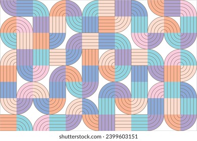 Luxurious geometric gold line pattern on pastel tone pattern background