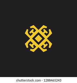 luxurious geometric monogram letter E initial logo icon vector template