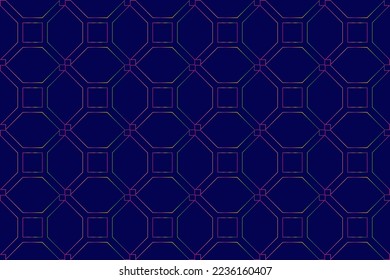 Luxurious geometric seamless decorative background. Abstract repeatable luminous gradient pattern on a dark blue background. elegant design