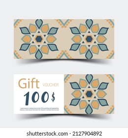 Luxurious gift vouchers set. Colorful design, on white background. Vector illustration EPS10.
