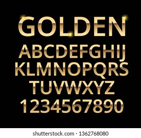 Luxurious gold alphabet vector on black background