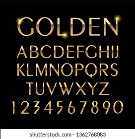 Luxurious gold alphabet vector on black background