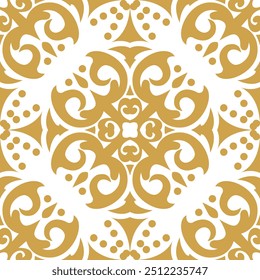 Luxurious Gold Decorative Pattern Classic Vector Design for Textiles