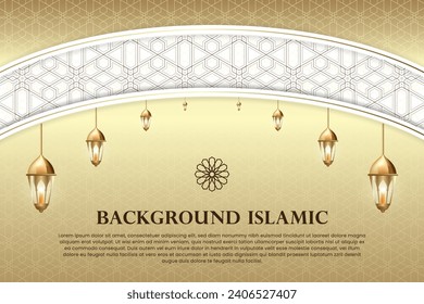Luxurious gold Islamic theme background. With Arabic pattern.
