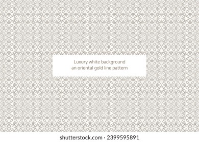 Luxurious gold line pattern background on white background, oriental, geometric pattern