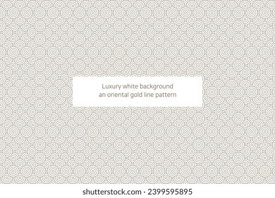 Luxurious gold line pattern background on white background, oriental, geometric pattern