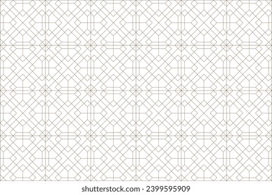 Lujoso fondo de línea dorada sobre fondo blanco, patrón oriental, geométrico