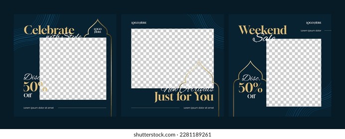 Luxurious Gold and Navy Social Media Banner