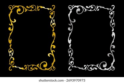 Luxurious Gold and Silver Gothic Frame Set