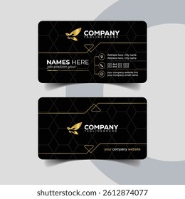 Luxurious Gold and White Business Card for High End Professionals