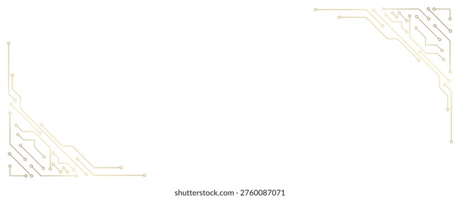 Luxurious gold-colored banner design decorating the technology corner.