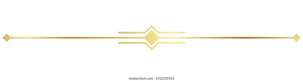 Luxurious golden art deco lines retro decorative labels dividing lines