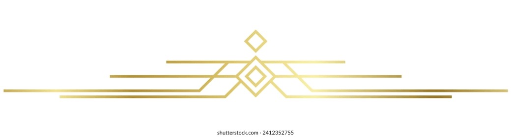 Luxurious golden art deco lines retro decorative labels dividing lines