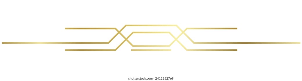 Luxurious golden art deco lines retro decorative labels dividing lines