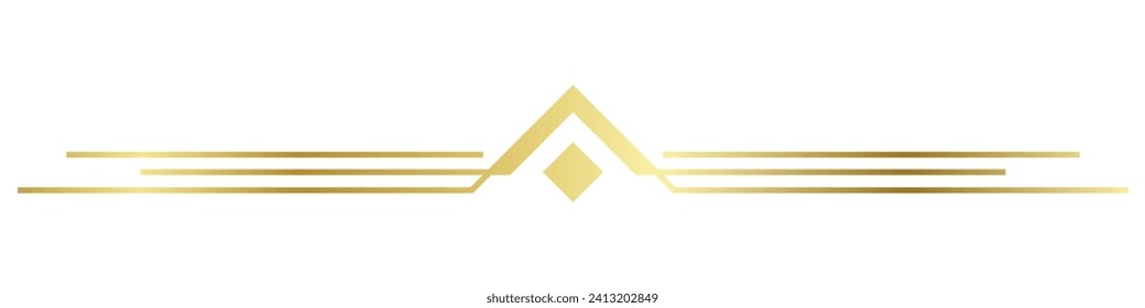 Luxurious golden art deco lines retro decorative labels dividing lines