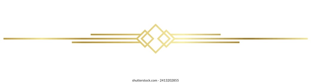 Luxurious golden art deco lines retro decorative labels dividing lines