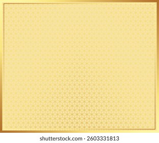 A luxurious golden background adorned with a subtle hexagonal geometric pattern. The hexagons are arranged in an evenly distributed grid, lending the design a refined and symmetrical appearance.