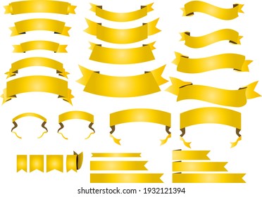 Luxurious golden banner decoration design set