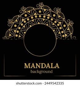 luxurious golden and black mandala design