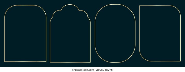  Luxurious golden border frame featuring elegant geometric shapes and sparkle effects. Ideal for xmas cards, holiday invitations, or modern premium backdrop designs with metallic style.