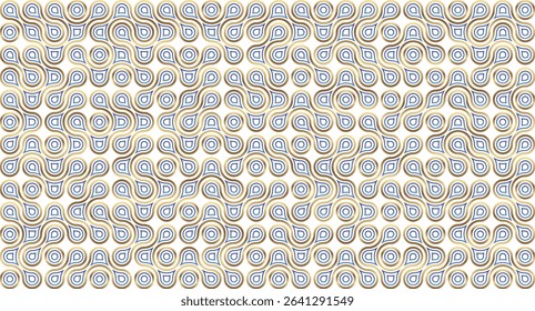Luxurious Golden Cellular Organic Interlocking Seamless Pattern